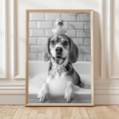 Beagle Bath Wall Art, Dog and Rubber Duck, Beagle  ポスター