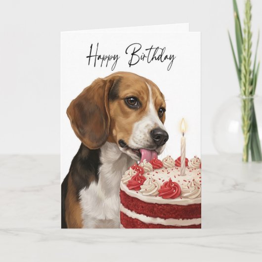 Beagle Birthday Cake Inspector カード (正面)