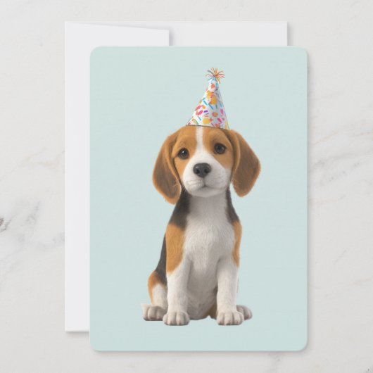 Beagle Birthday Party 招待状 (正面)