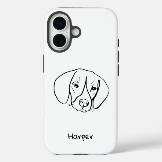 Beagle Bliss：カスタマイズ可能なラインアートフォンケース Case-Mate iPhoneケース (裏面)