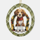 Beagle Ceramic Circle Ornament セラミックオーナメント (左)