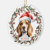 Beagle Ceramic Circle Ornament セラミックオーナメント (左)