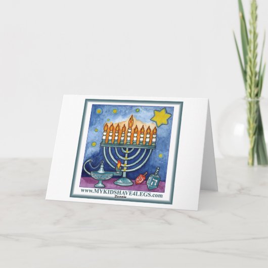 Beagle Chanukah Card Menorah2 シーズンカード (裏面)