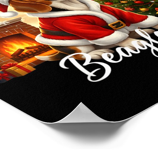 Beagle Christmas Beagle Costume Beagle Xmas Merry  ポスター (角)