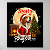 Beagle Christmas Beagle Costume Beagle Xmas Merry  ポスター (正面)