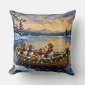 Beagle Christmas Boat Holiday クッション (正面)