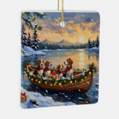 Beagle Christmas Boat Holiday セラミックオーナメント (右)