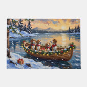 Beagle Christmas Boat Holiday ドアマット (正面)