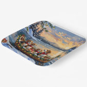 Beagle Christmas Boat Holiday ペーパープレート (傾斜あり)