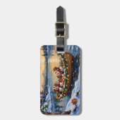 Beagle Christmas Boat Holiday ラゲッジタグ (正面縦)