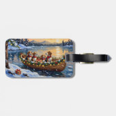 Beagle Christmas Boat Holiday ラゲッジタグ (裏面横)