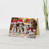 Beagle Christmas Cookie Card カード (正面)