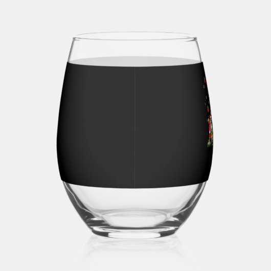 Beagle Christmas Funny Tees Beagle Xmas Tree Dog E ステムなしワイングラス (右)