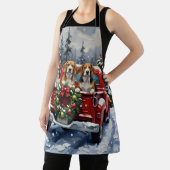 Beagle Christmas Red Truck Holiday エプロン (インサイチュ)