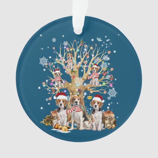 Beagle Christmas Tree Ornament For Dog Lover オーナメント (正面)