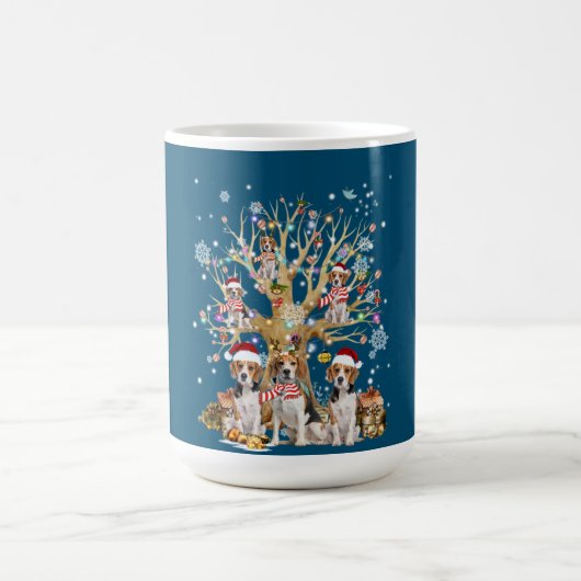 Beagle Christmas Tree Ornament For Dog Lover コーヒーマグカップ (中央)