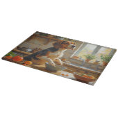 Beagle Cooking in Kitchen カッティングボード (角)