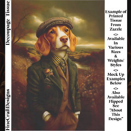 Beagle Country Gentleman Landscape EX9R Decoupage 薄葉紙