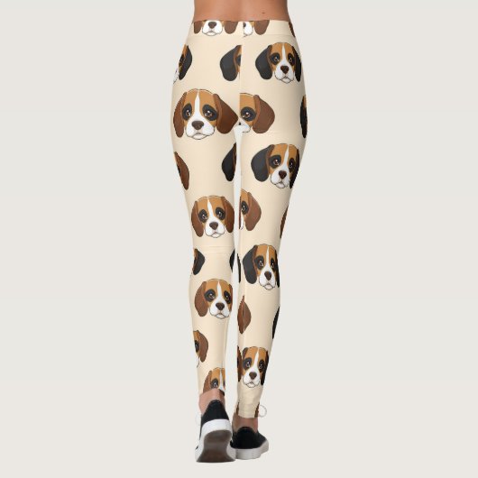 Beagle Cute Dog Lover Pattern レギンス (裏面)
