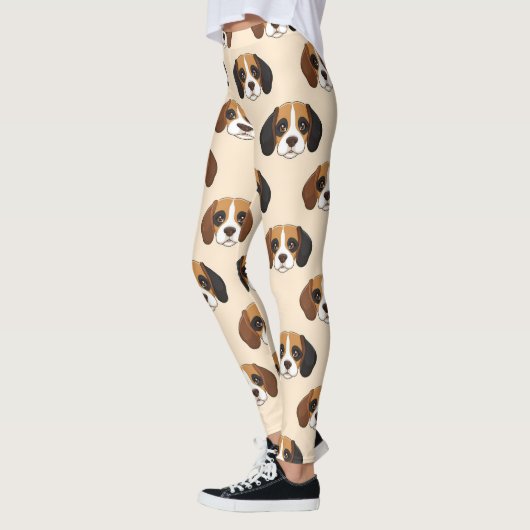 Beagle Cute Dog Lover Pattern レギンス (左)
