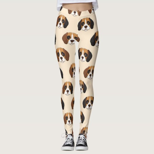 Beagle Cute Dog Lover Pattern レギンス (正面)
