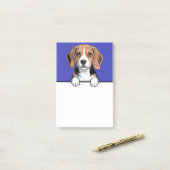 Beagle Cute Peeking Dog Lover Gifts Stationery ポストイット (デスク上)