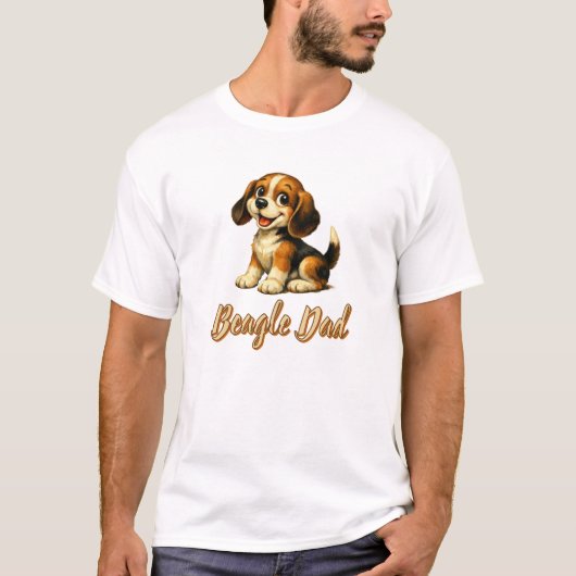 Beagle Dad | Cute Vintage Puppy Tシャツ (正面)