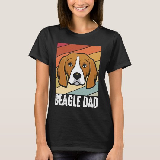 Beagle dad dog daddy daddy master walking tシャツ (正面)