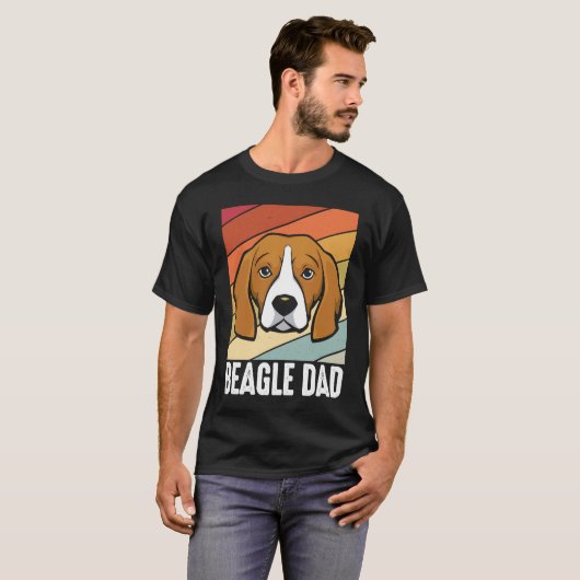 Beagle dad dog daddy daddy master walking tシャツ (正面フル)