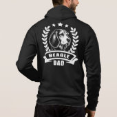 "Beagle Dad" mit Hundekopf auf Brust パーカ (裏面)