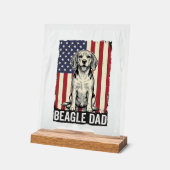Beagle Dad Patriotic Vintage Dog Shirt Design_1 アクリルサイン (傾斜)