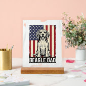 Beagle Dad Patriotic Vintage Dog Shirt Design_1 アクリルサイン (ウェディング)