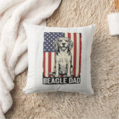 Beagle Dad Patriotic Vintage Dog Shirt Design_1 クッション (ブランケット)