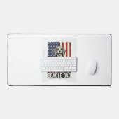 Beagle Dad Patriotic Vintage Dog Shirt Design_1 デスクマット (キーボード&マウス)