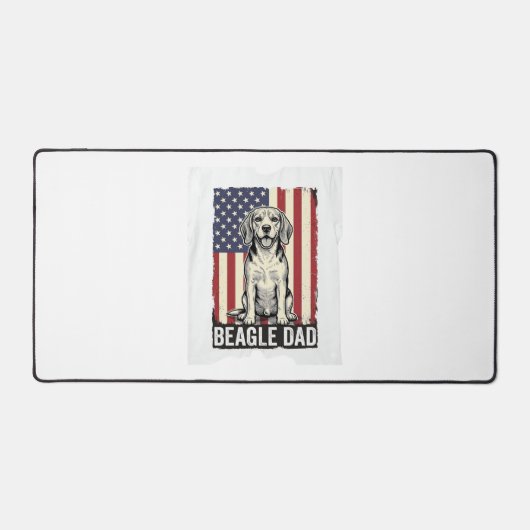 Beagle Dad Patriotic Vintage Dog Shirt Design_1 デスクマット (正面)