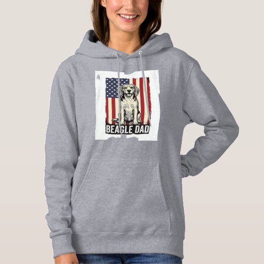 Beagle Dad Patriotic Vintage Dog Shirt Design_1 パーカ (正面)