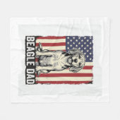 Beagle Dad Patriotic Vintage Dog Shirt Design_1 フリースブランケット (正面(横))