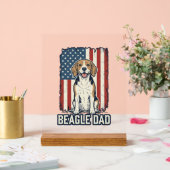 Beagle Dad Patriotic Vintage Engraving Dog Design_ アクリルサイン (ウェディング)