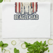 Beagle Dad Patriotic Vintage Engraving Dog Design_ キッチンタオル (折り畳み)
