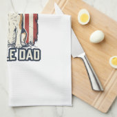 Beagle Dad Patriotic Vintage Engraving Dog Design_ キッチンタオル (四つ折り)