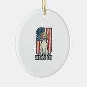 Beagle Dad Patriotic Vintage Engraving Dog Design_ セラミックオーナメント (右)