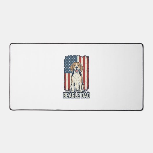 Beagle Dad Patriotic Vintage Engraving Dog Design_ デスクマット (正面)