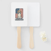 Beagle Dad Patriotic Vintage Engraving Dog Design_ ハンドファン (正面&裏面)