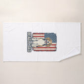 Beagle Dad Patriotic Vintage Engraving Dog Design_ バスタオル (バスタオル)