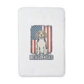 Beagle Dad Patriotic Vintage Engraving Dog Design_ バスマット (正面縦)