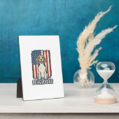 Beagle Dad Patriotic Vintage Engraving Dog Design_ フォトプラーク (側面)