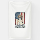 Beagle Dad Patriotic Vintage Engraving Dog Design_ 横断幕 (縦)