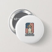 Beagle Dad Patriotic Vintage Engraving Dog Design_ 缶バッジ (正面&裏面)