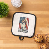 Beagle Dad Patriotic Vintage Engraving Dog Design_ 鍋敷き (トップダウン)