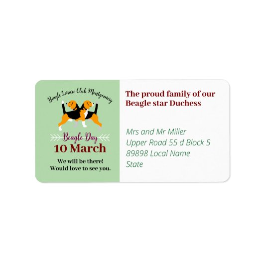 Beagle Day Member Adds Stationary Labels ラベル (正面)